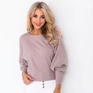 Loving Side Mauve Balloon Sleeve Sweater